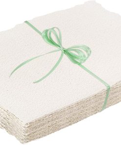 50 Sheets Deckled Edge Paper 4 x 6inch. 160 GSM Handmade Paper Rough/Textured Watercolor Paper for Wedding Invitations. Cards. Crafts